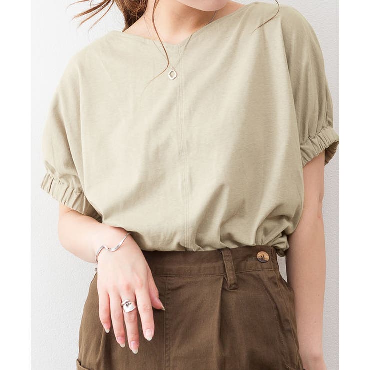 前後2WAYゴムギャザースリーブカットソー | atONE | 詳細画像15 