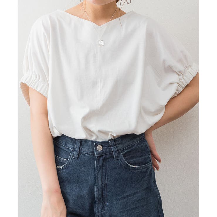 前後2WAYゴムギャザースリーブカットソー | atONE | 詳細画像23 