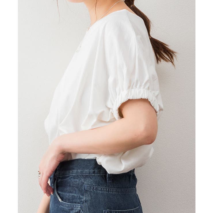 前後2WAYゴムギャザースリーブカットソー | atONE | 詳細画像24 