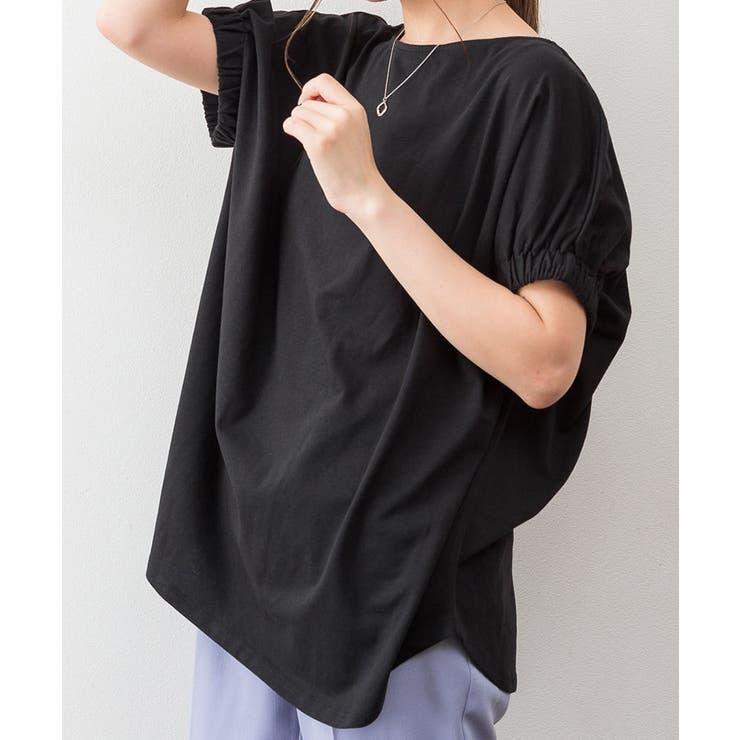 前後2WAYゴムギャザースリーブカットソー | atONE | 詳細画像8 