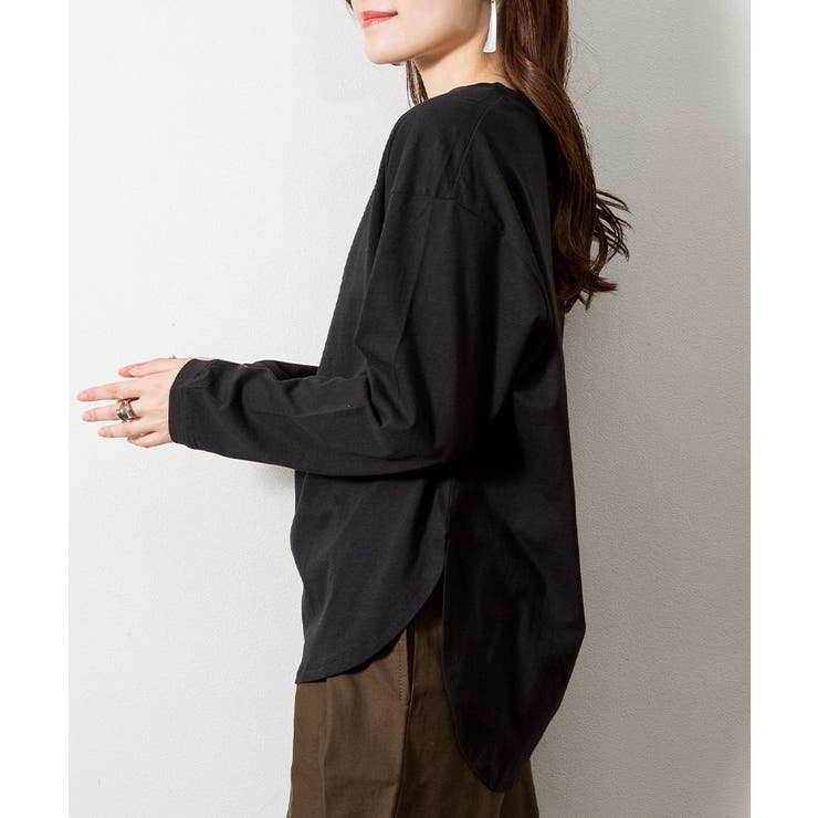 天竺ラウンドヘムロンTシャツ | atONE | 詳細画像10 