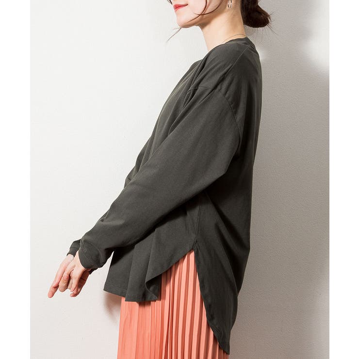 天竺ラウンドヘムロンTシャツ | atONE | 詳細画像15 