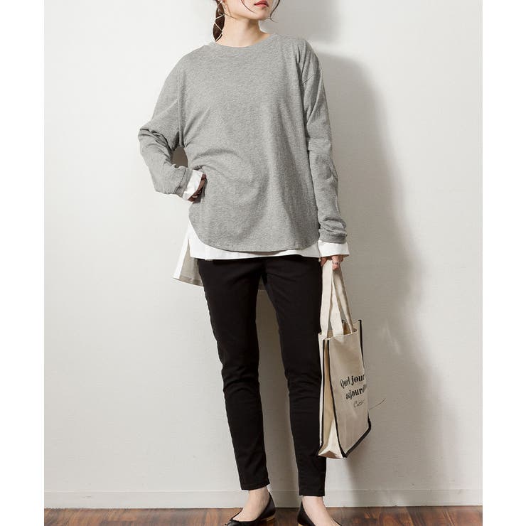 天竺ラウンドヘムロンTシャツ | atONE | 詳細画像23 