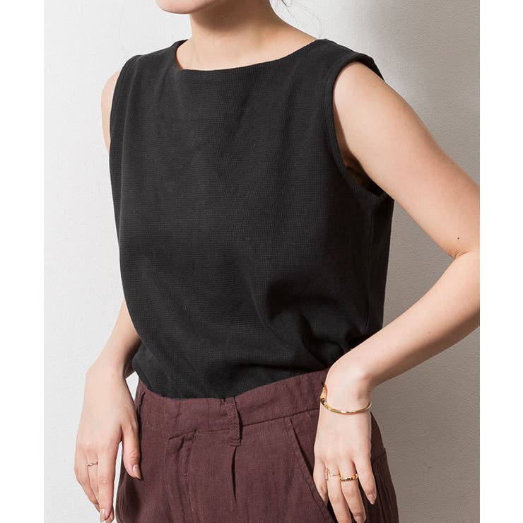 ボートネックワッフルタンクトップ | atONE | 詳細画像13 