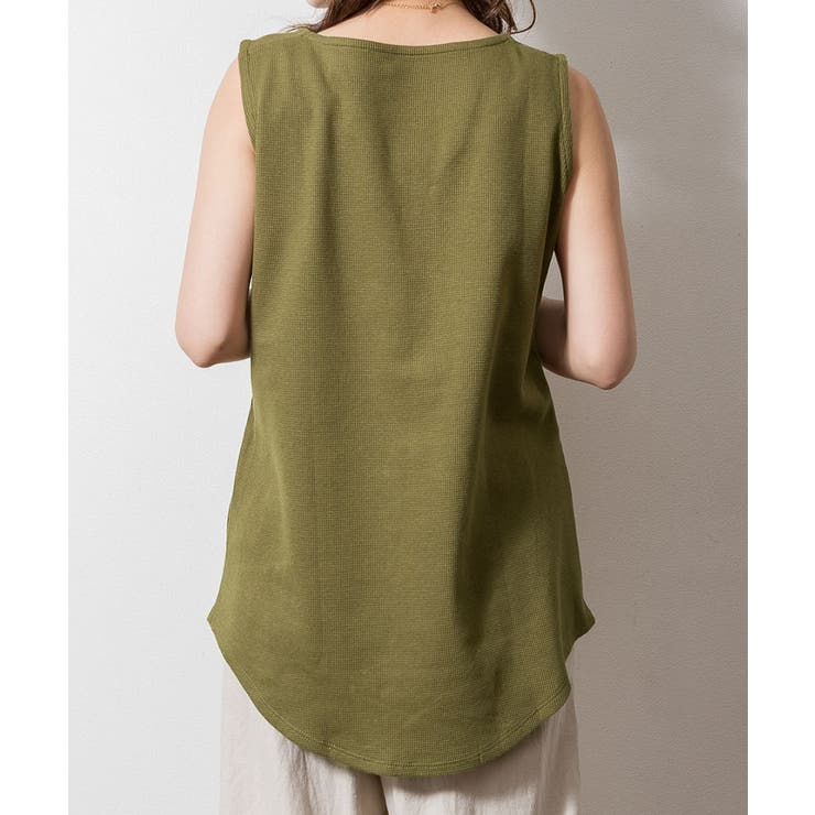 ボートネックワッフルタンクトップ | atONE | 詳細画像22 