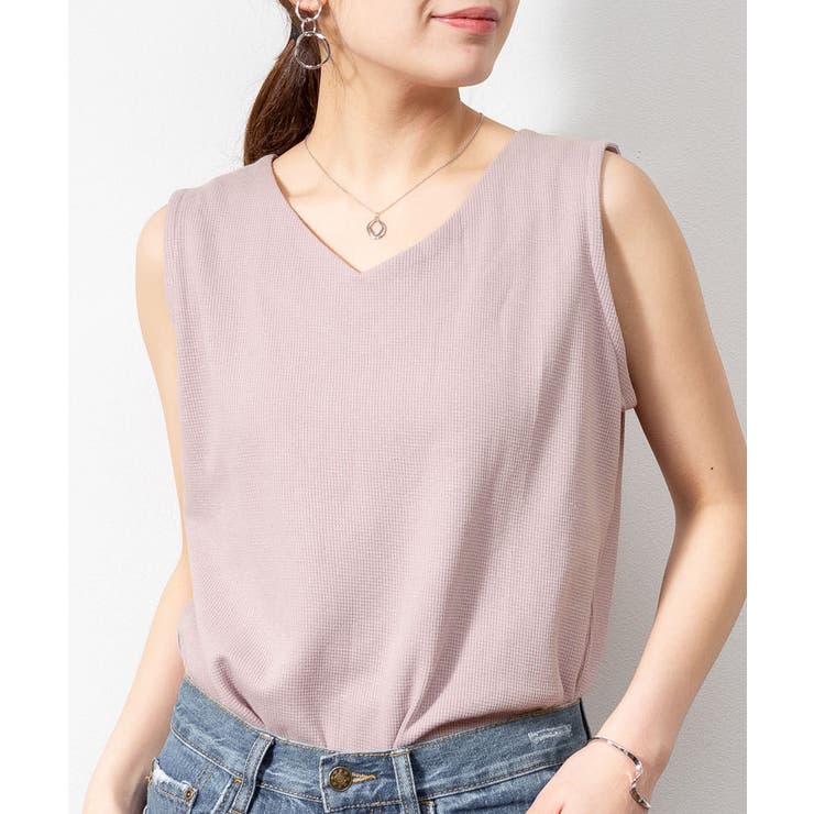 BIーCOLOR TRIM DEEP V NECK TANK