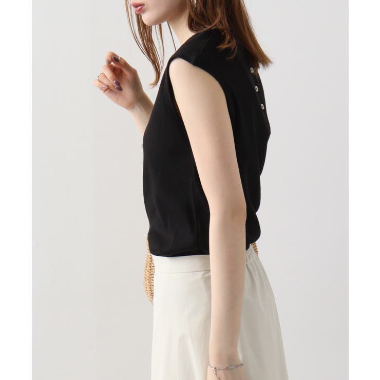 Vネックリブノースリーブ | atONE | 詳細画像40 