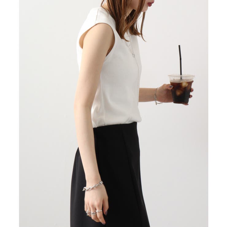 Vネックリブノースリーブ | atONE | 詳細画像47 