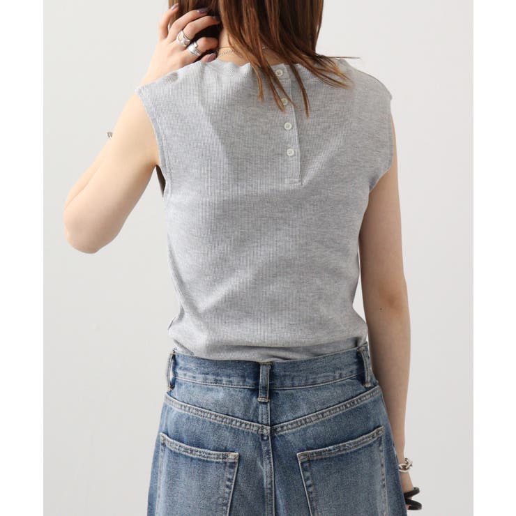 Vネックリブノースリーブ | atONE | 詳細画像51 