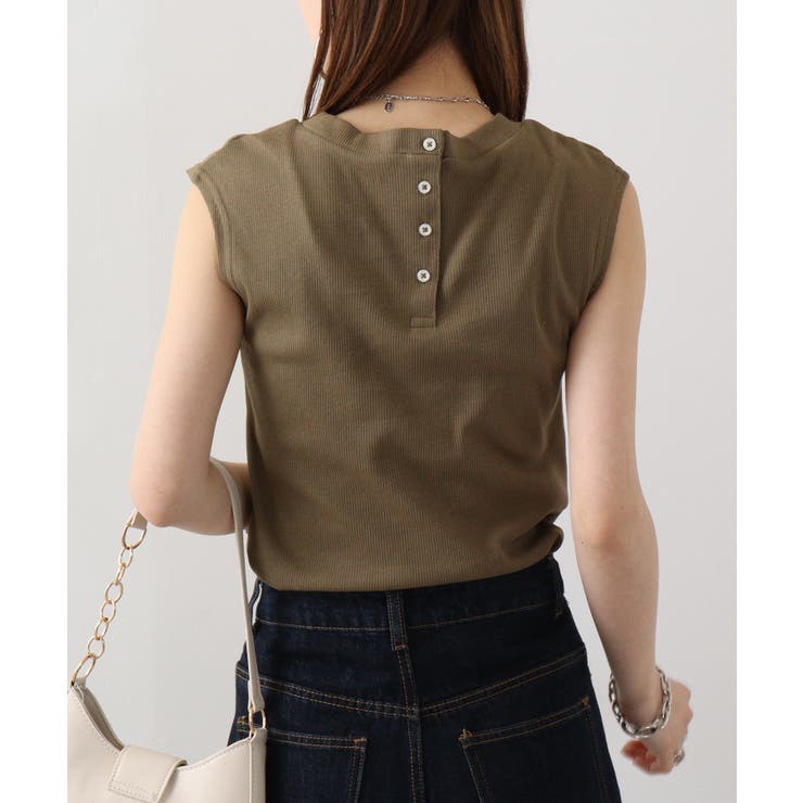 Vネックリブノースリーブ | atONE | 詳細画像56 