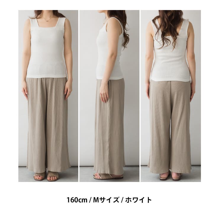 ブラ隠しワッフルタンクトップ | atONE | 詳細画像5 