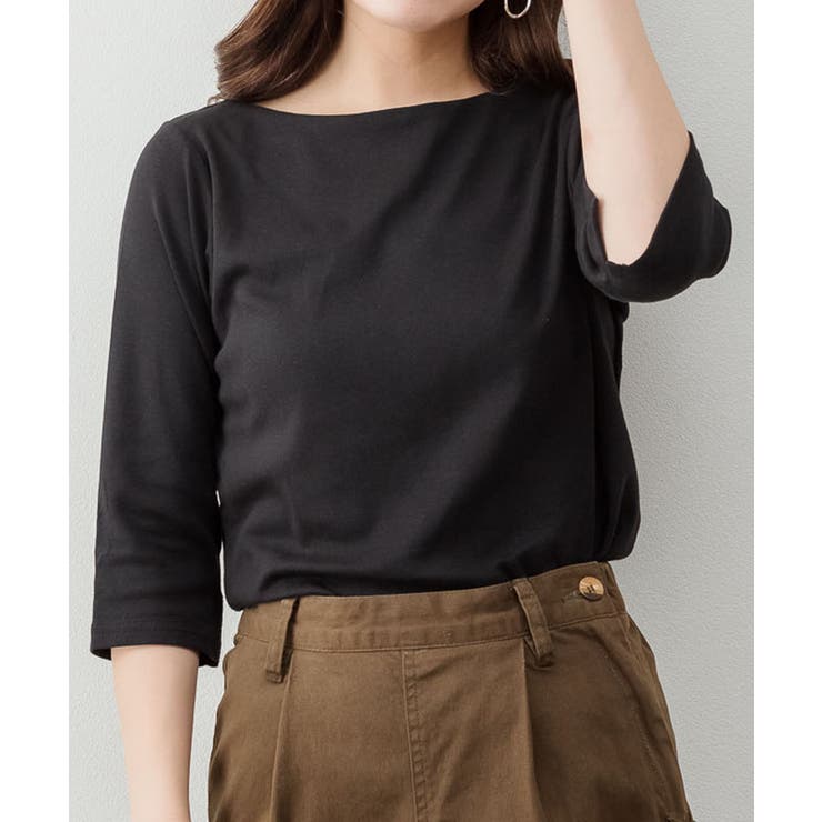 ボートネック七分袖プルオーバー | atONE | 詳細画像12 