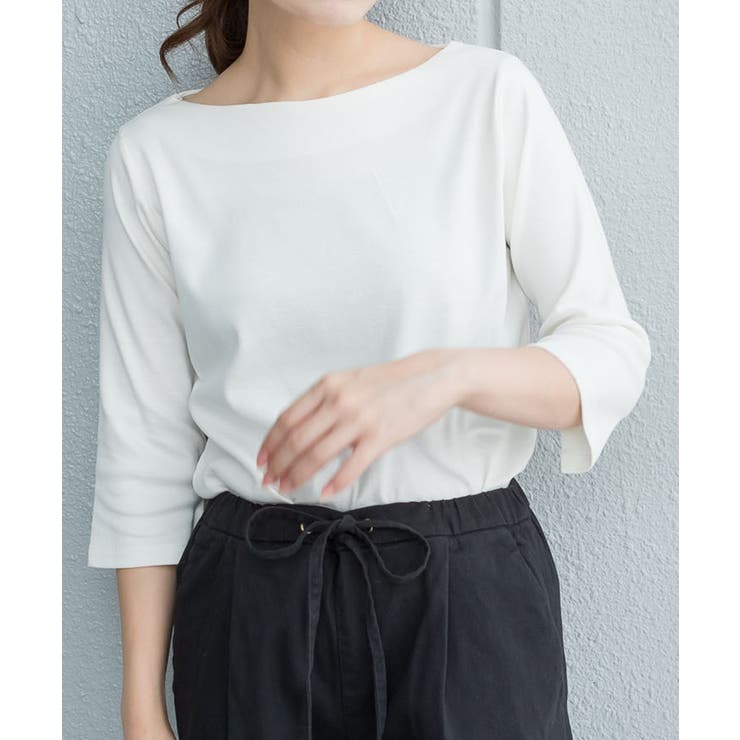 ボートネック七分袖プルオーバー | atONE | 詳細画像37 