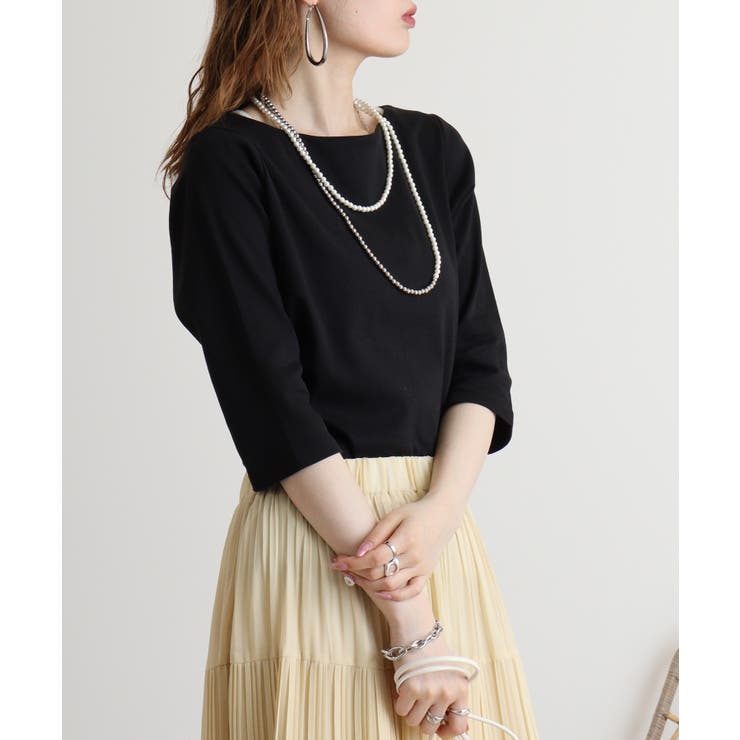 ボートネック七分袖プルオーバー | atONE | 詳細画像59 