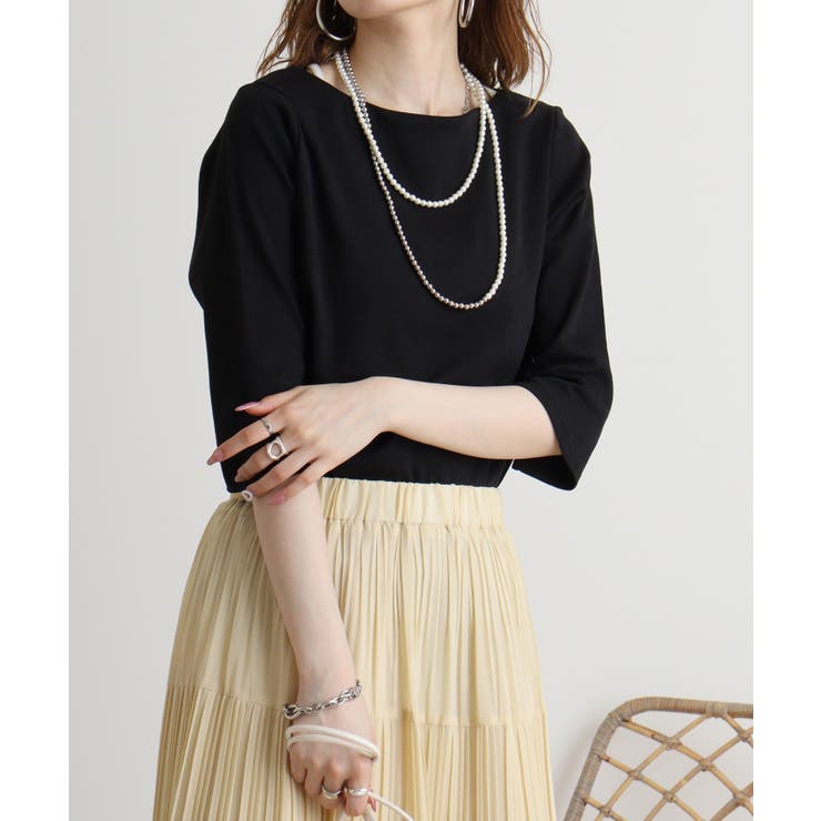 ボートネック七分袖プルオーバー | atONE | 詳細画像61 