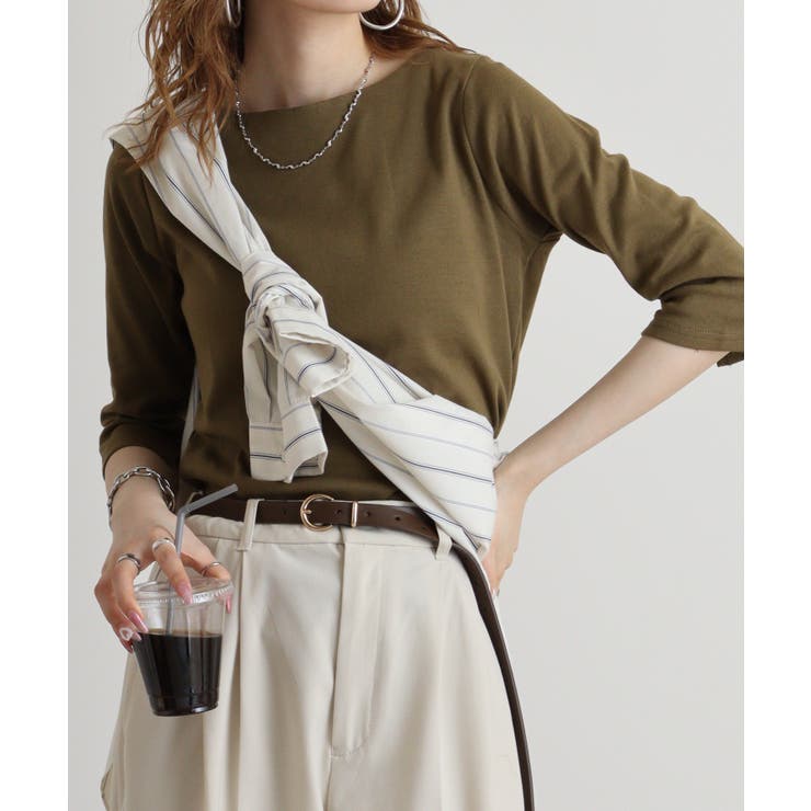 ボートネック七分袖プルオーバー | atONE | 詳細画像76 