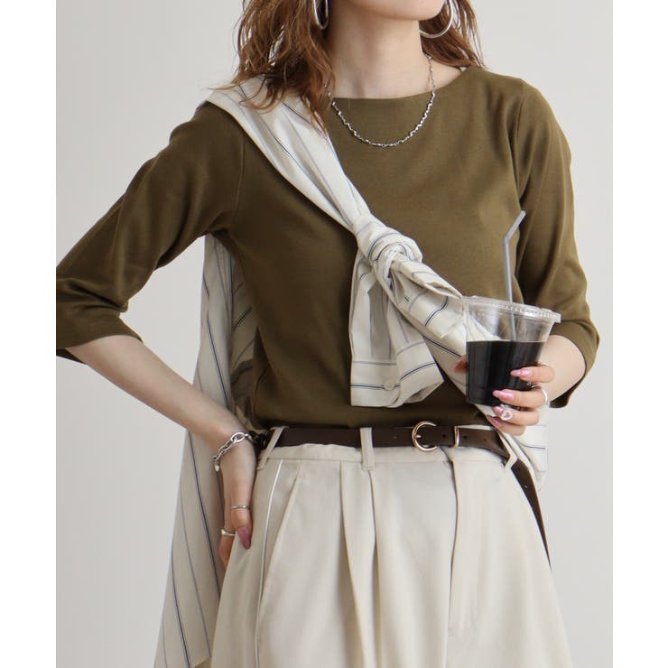 ボートネック七分袖プルオーバー | atONE | 詳細画像77 