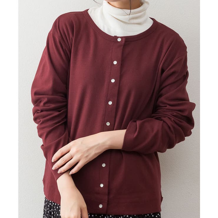 パールボタンクルーネックカーディガン | atONE | 詳細画像9 