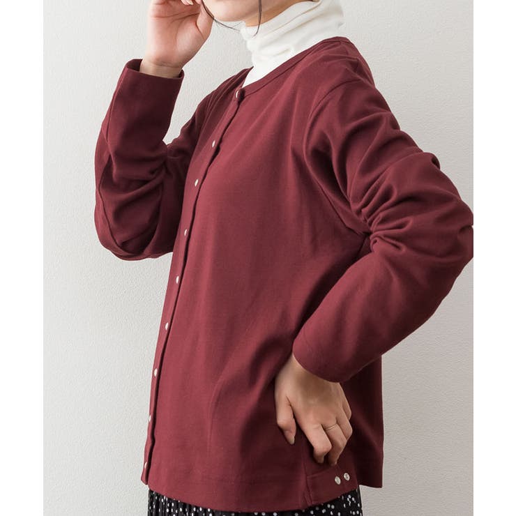 パールボタンクルーネックカーディガン | atONE | 詳細画像10 