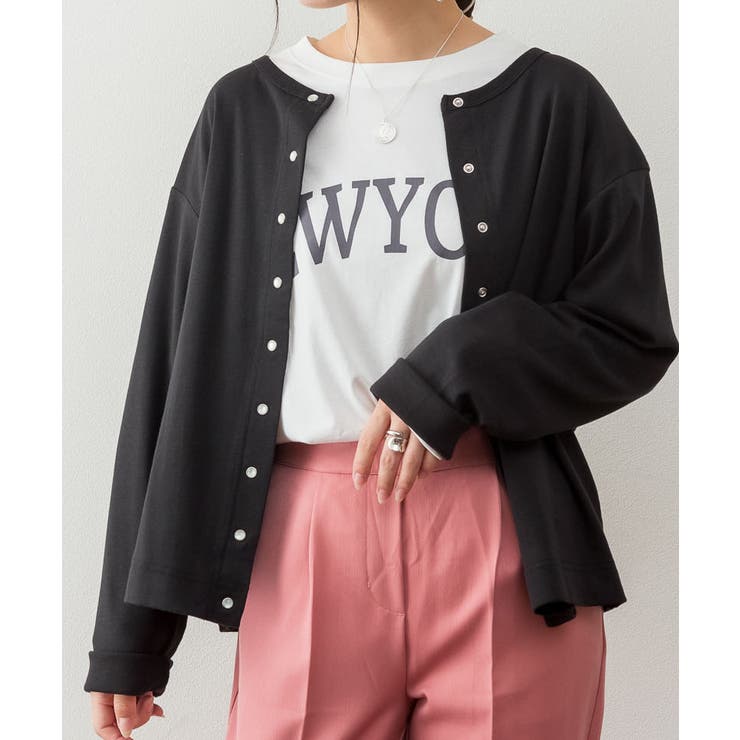 パールボタンクルーネックカーディガン | atONE | 詳細画像15 