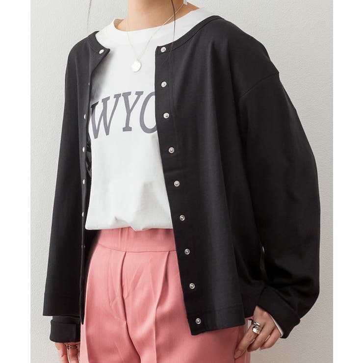 パールボタンクルーネックカーディガン | atONE | 詳細画像16 