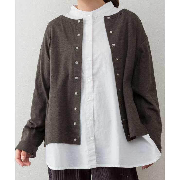 パールボタンクルーネックカーディガン | atONE | 詳細画像22 