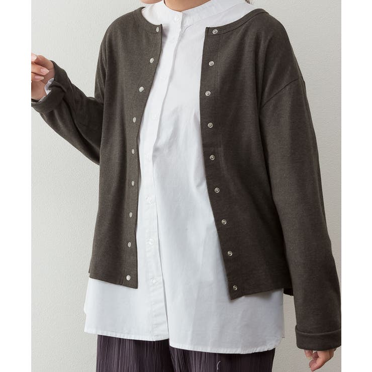 パールボタンクルーネックカーディガン | atONE | 詳細画像23 