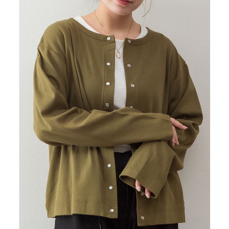 パールボタンクルーネックカーディガン | atONE | 詳細画像29 