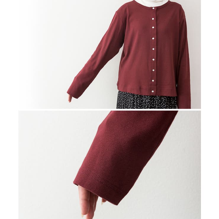 パールボタンクルーネックカーディガン | atONE | 詳細画像46 