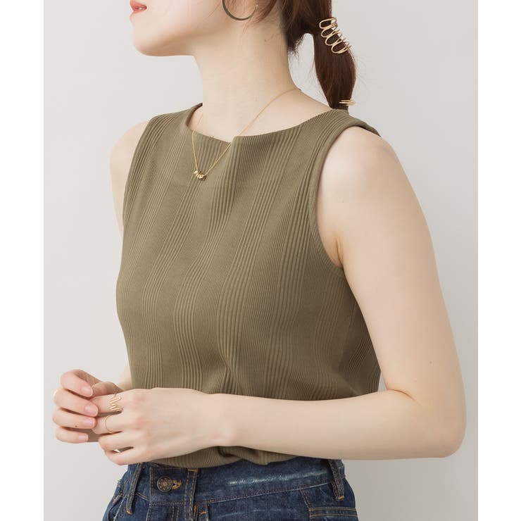 ボートネックランダムリブタンクトップ | atONE | 詳細画像17 