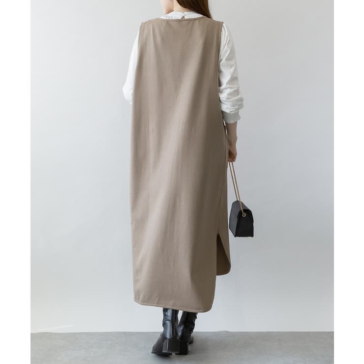 ミニ裏毛Vネックロングスウェットベスト | atONE | 詳細画像8 