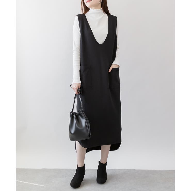 ミニ裏毛Vネックロングスウェットベスト | atONE | 詳細画像1 