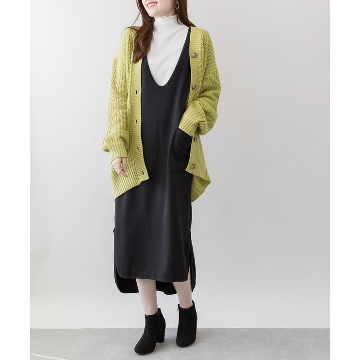 ミニ裏毛Vネックロングスウェットベスト | atONE | 詳細画像2 