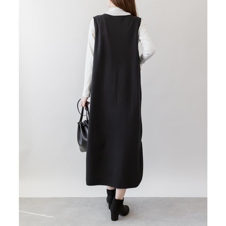 ミニ裏毛Vネックロングスウェットベスト | atONE | 詳細画像4 