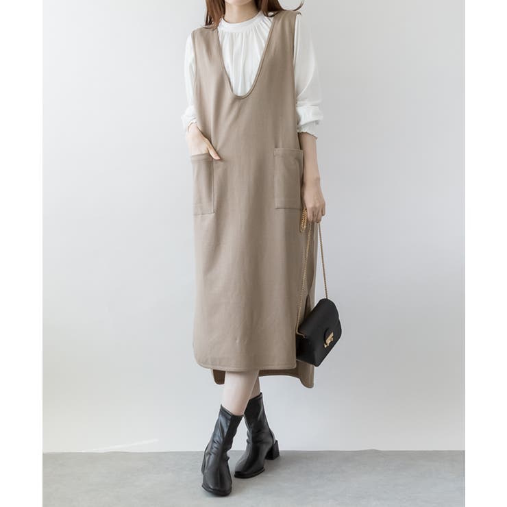 ミニ裏毛Vネックロングスウェットベスト | atONE | 詳細画像6 