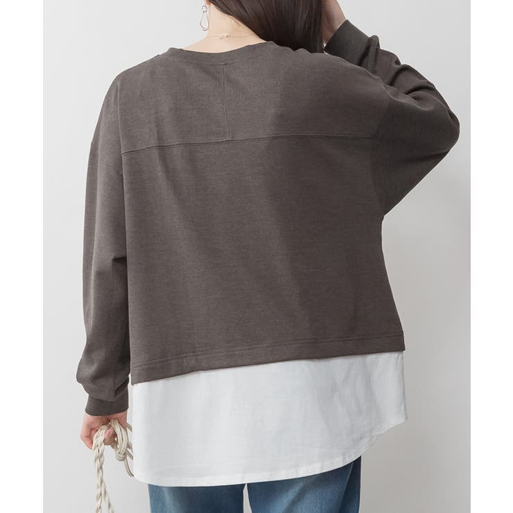 ワッフル裾切り替え長袖Tシャツ | atONE | 詳細画像8 