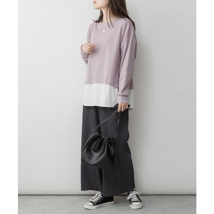 ワッフル裾切り替え長袖Tシャツ | atONE | 詳細画像15 