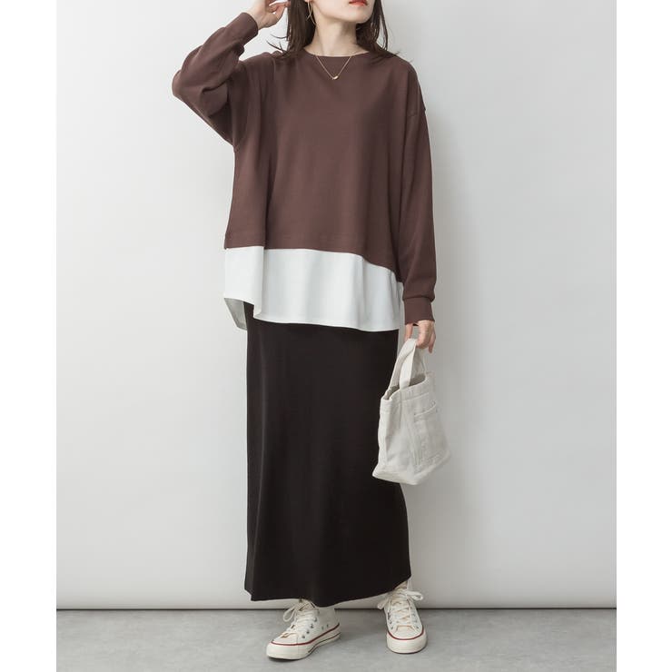 ワッフル裾切り替え長袖Tシャツ | atONE | 詳細画像6 