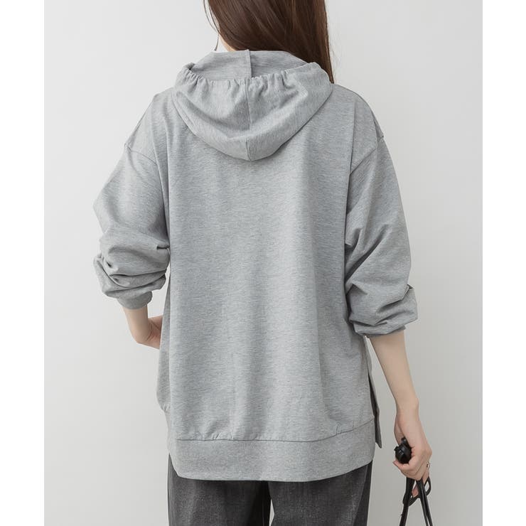 ミニ裏毛脇スリットプルオーバーパーカー | atONE | 詳細画像11 