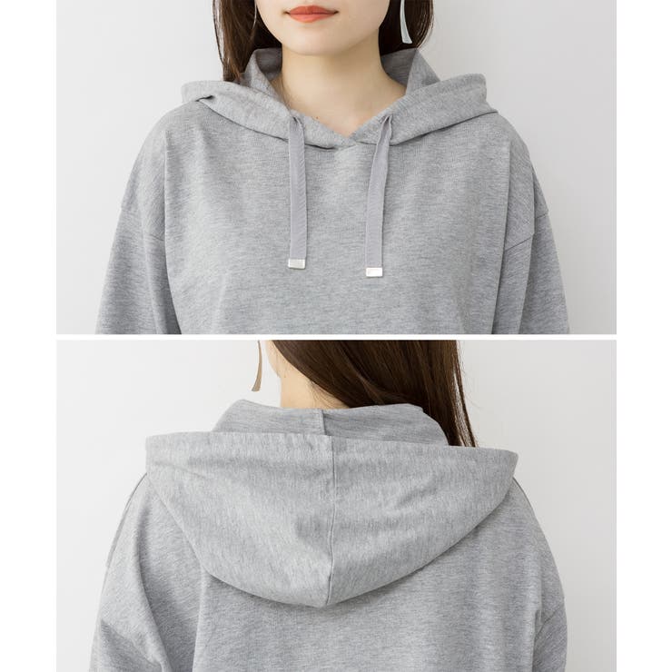 ミニ裏毛脇スリットプルオーバーパーカー | atONE | 詳細画像17 