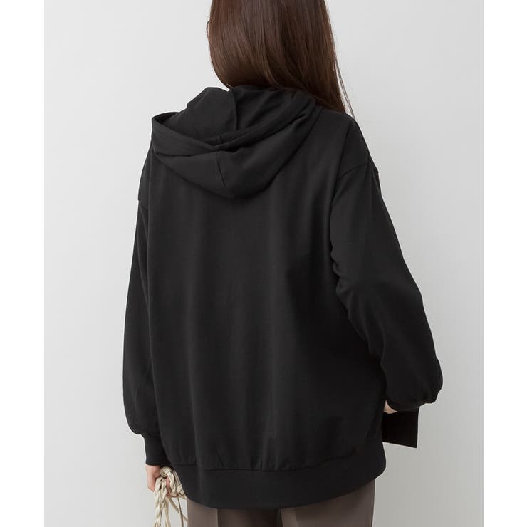 ミニ裏毛脇スリットプルオーバーパーカー | atONE | 詳細画像3 