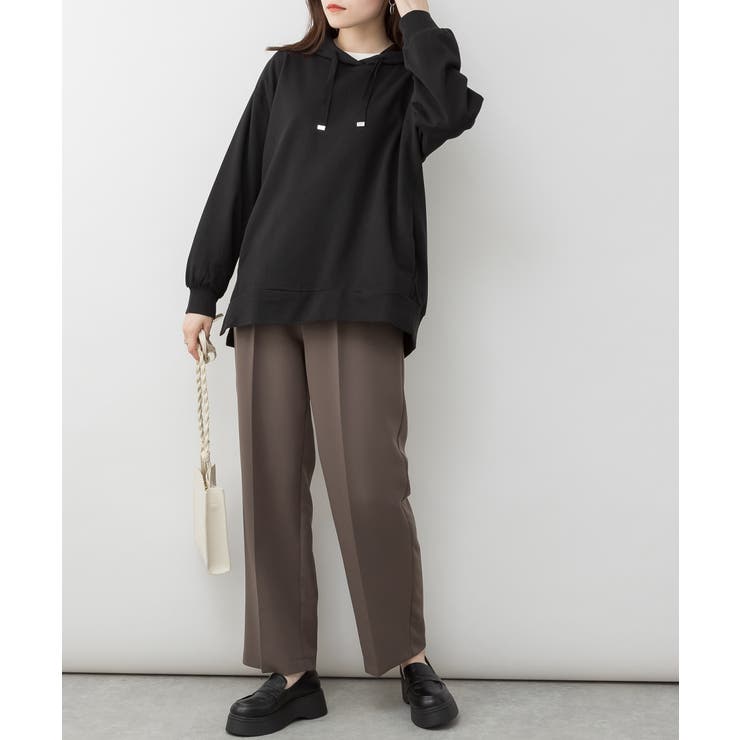 ミニ裏毛脇スリットプルオーバーパーカー | atONE | 詳細画像4 