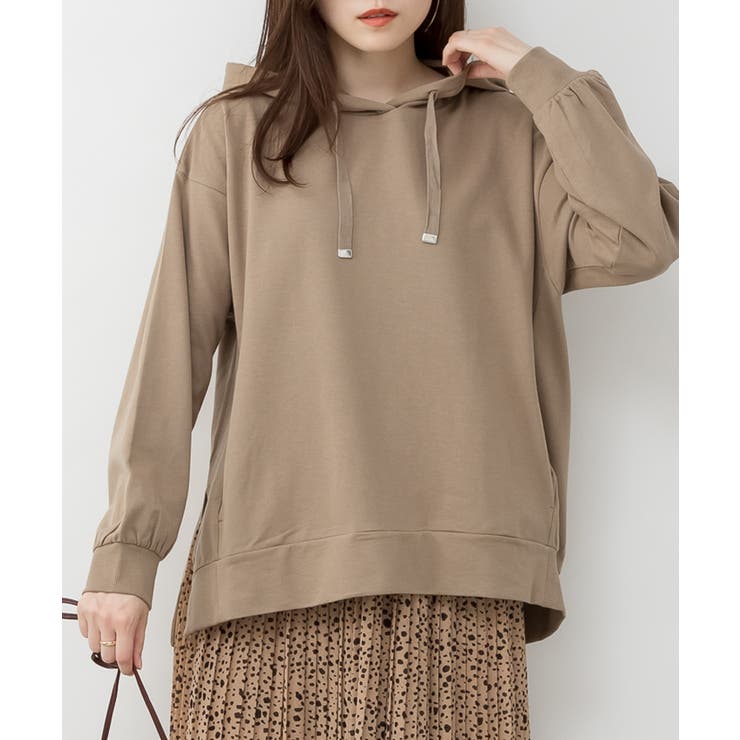 ミニ裏毛脇スリットプルオーバーパーカー | atONE | 詳細画像5 