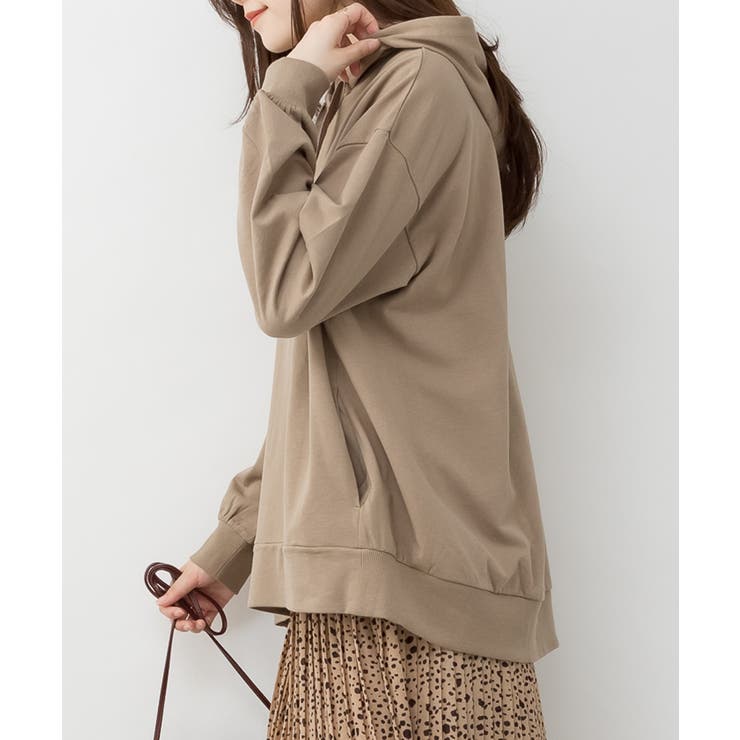 ミニ裏毛脇スリットプルオーバーパーカー | atONE | 詳細画像6 