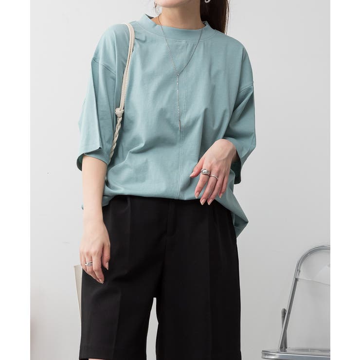 オーバーサイズコットンパネルTシャツ | atONE | 詳細画像14 