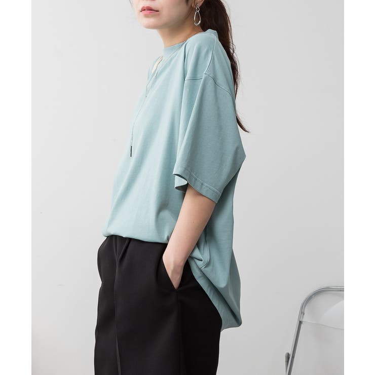 オーバーサイズコットンパネルTシャツ | atONE | 詳細画像15 