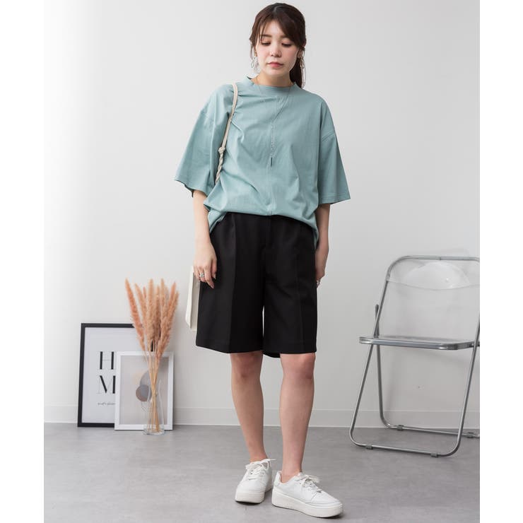 オーバーサイズコットンパネルTシャツ | atONE | 詳細画像18 