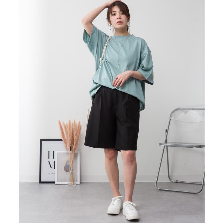 オーバーサイズコットンパネルTシャツ | atONE | 詳細画像20 