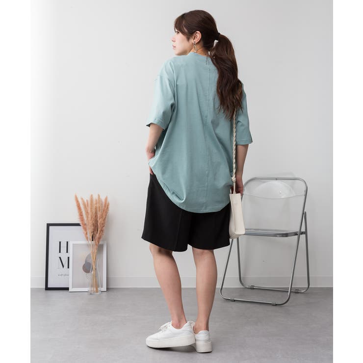 オーバーサイズコットンパネルTシャツ | atONE | 詳細画像22 