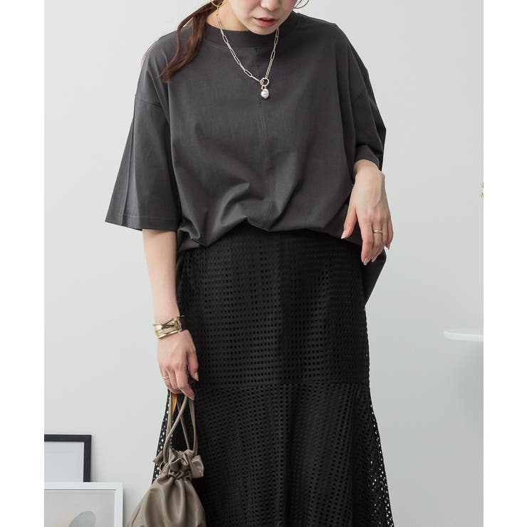 オーバーサイズコットンパネルTシャツ | atONE | 詳細画像24 